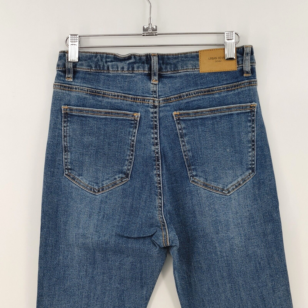 Urban Revivo ASOS Split Hem Flare Jeans NWT Blue High Rise Bootcut Size 4 - Picture 9 of 16